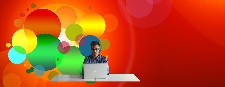 person in front of laptop illustration thumbnail