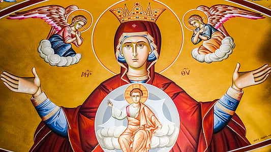 virgin mary, queen of heaven, iconography, religion, orthodox, church thumbnail