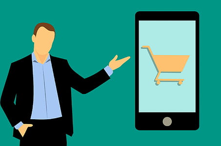Shopping online commerce on a mobile device. thumbnail