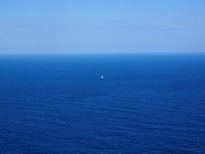 white boat in the middle of sea thumbnail