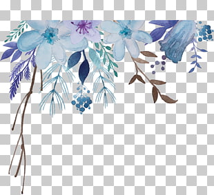 Watercolor painting Flower, Watercolor flowers, blue and purple flowers illustration PNG clipart