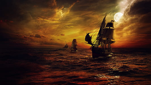 brown galleon ship illustration thumbnail
