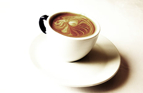cup of coffee on white plate thumbnail