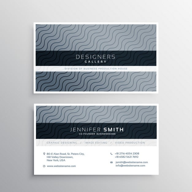 gray business card with elegant ornaments eps file free graphics