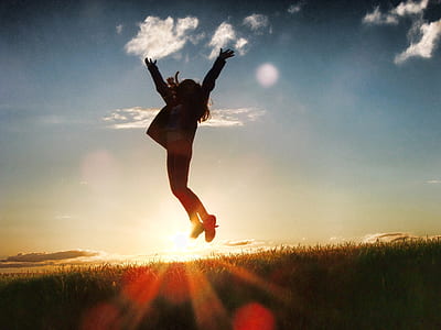 silhouette photo of jumping girl thumbnail