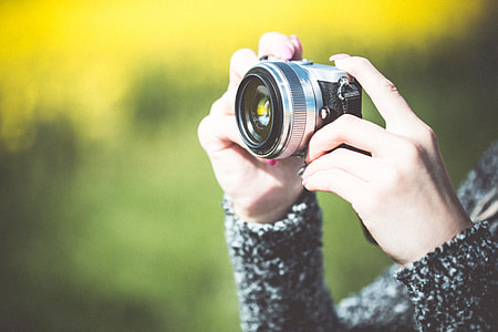Taking a Photo with Small Mirrorless Camera thumbnail
