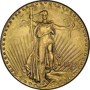 1933 gold-colored Liberty coin thumbnail