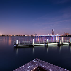 dock port at nightime thumbnail