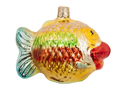 yellow, red, and teal glass fish decor thumbnail