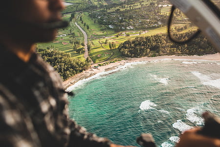 flying, pilot, scenery, aerial, landscape, beach thumbnail