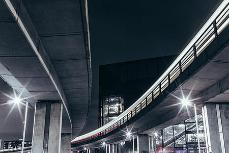 city flyover photo during nighttime thumbnail