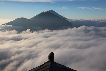 top view of mountain with clouds thumbnail