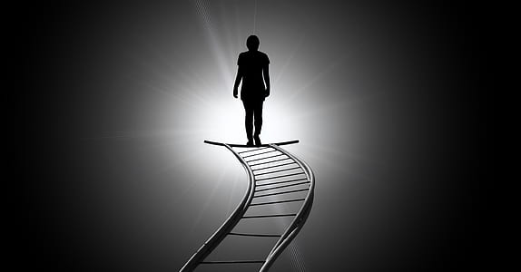 silhouette of person on ladder illustration thumbnail