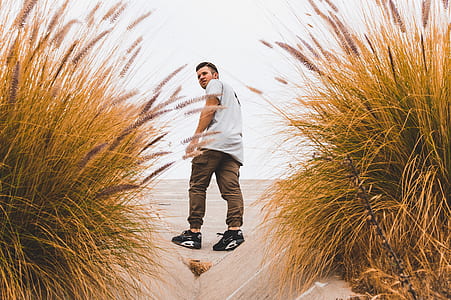person standing in the middle of plants during daytime thumbnail