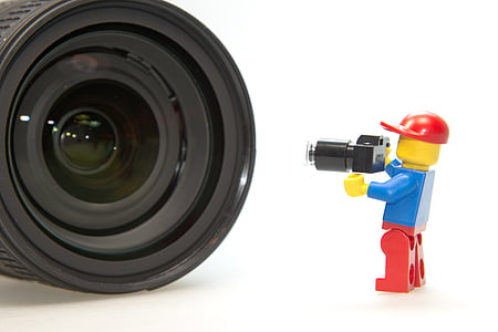 DSLR lens in front of mini figure thumbnail