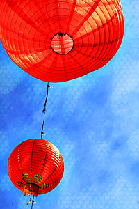 close-up photography of round red lanterns thumbnail
