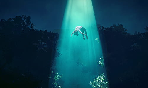 person floating in blue light thumbnail