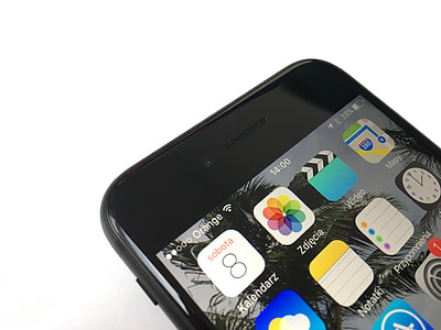 black iPhone 7 against white background thumbnail