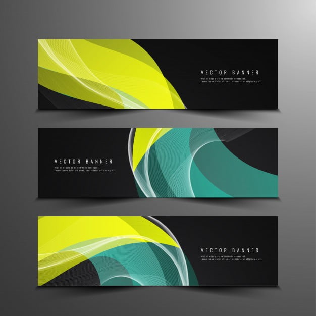 Abstract Stylish Wavy Banners Eps File Free Graphics Uihere