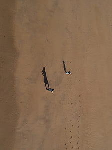aerial photo of two person walking during daytime thumbnail