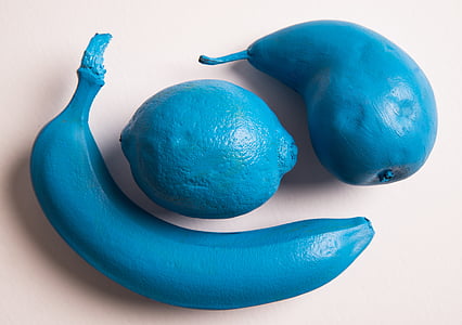 three blue painted fruits thumbnail