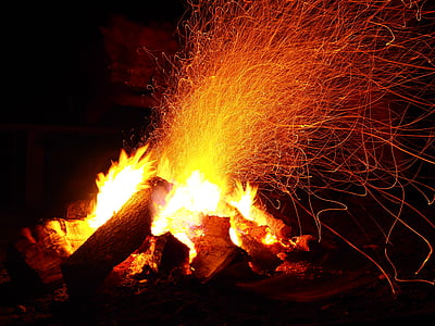 bonfire with fire sparks thumbnail