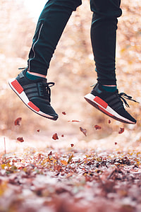 person jump on leaves thumbnail