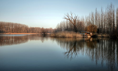 brown cabin near lake thumbnail