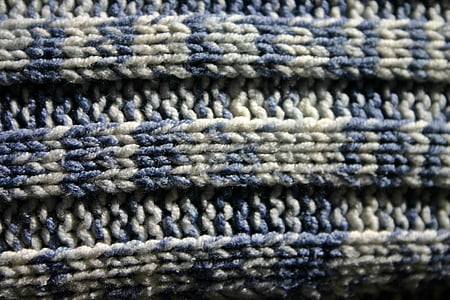 blue and white knit textile thumbnail