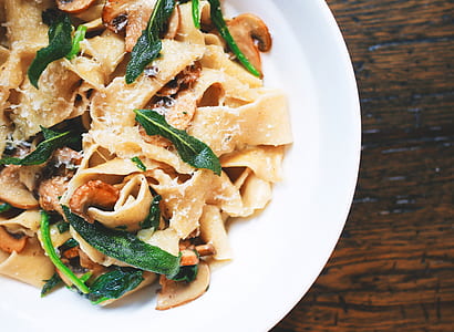 pasta dish on white ceramic plate thumbnail
