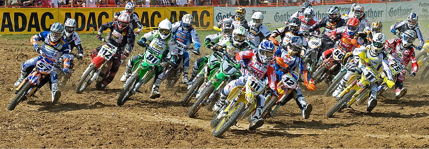 group of person riding on motocross dirt motorcycles thumbnail