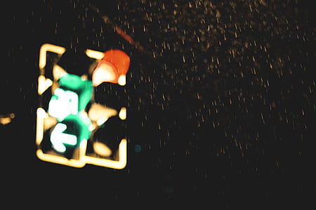 night, dark, traffic lights, rain thumbnail