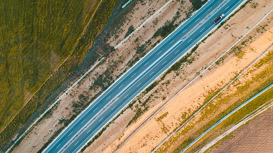 aerial view photography of road thumbnail