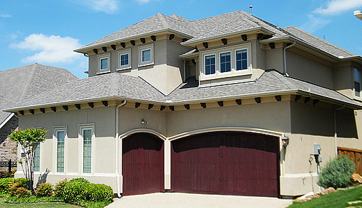 closed white and red 2-storey house thumbnail