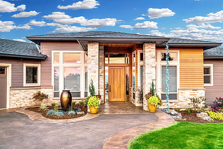 brown and pink wooden house thumbnail
