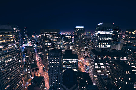 aerial view of city night sky thumbnail
