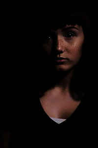Woman In Black V-neck Shirt thumbnail