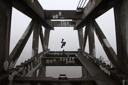 man backflips on gray concrete frame thumbnail