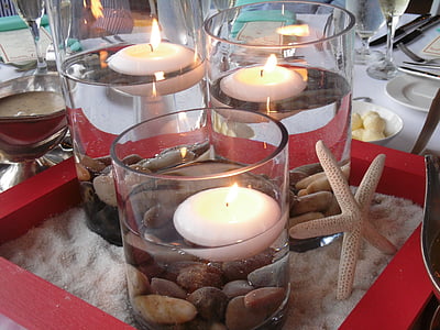 photo of lighted gel candles on table thumbnail