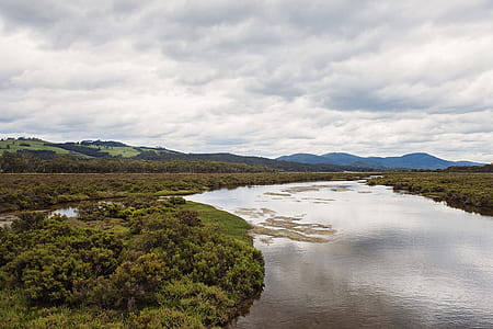 Scenic View of Landscape During Cloudy Sky thumbnail