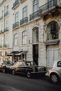 An old Mercedes Benz parked in the street, Lisbon, Portugal thumbnail