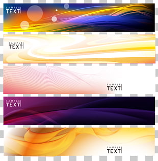 Web banner Advertising, Banners background, five illustration collage PNG clipart