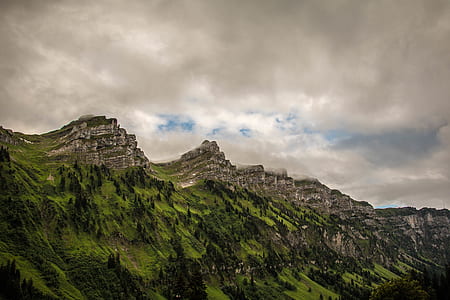 gray clouds over mountain range thumbnail