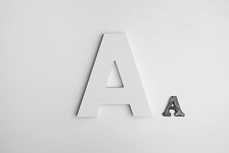 white and gray letter A on white surface thumbnail