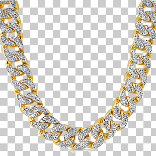 Chain Necklace Cubic zirconia Pendant Diamond, Thug Life Gold Chain HD, gold-colored Cuban chain jewelry PNG clipart