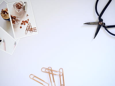 Flat Lay Photography of Paper Clips and Scissor thumbnail