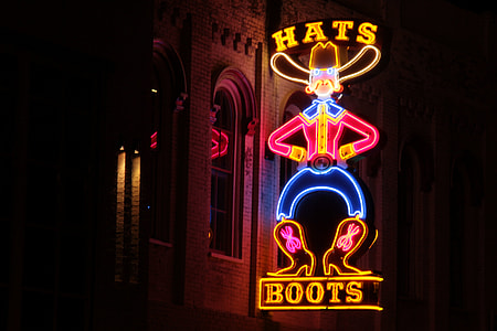 Hats Boots neon signage turned-on thumbnail