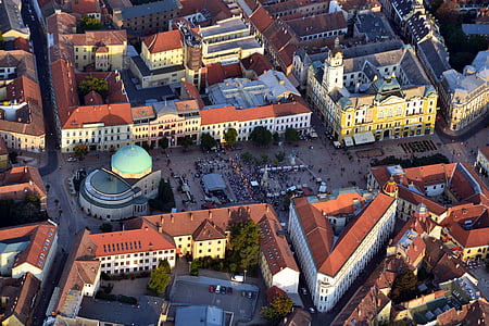 aerial view photo of people near buildings thumbnail