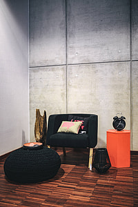 Collection of chairs and tables arranged at a design exhibition thumbnail