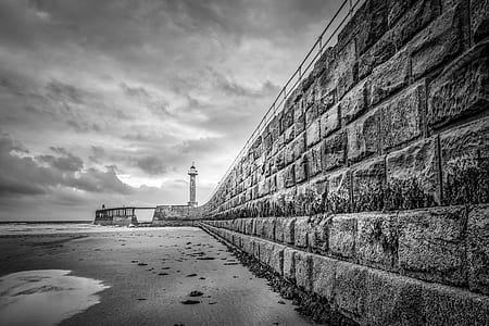 gray-scale photography of lighthouse thumbnail